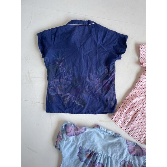 VINTAGE 80s Patterned Womens Blouses Wholesale Bundle / 3 Pcs / Sz S/M Lot - Picture 9 of 10